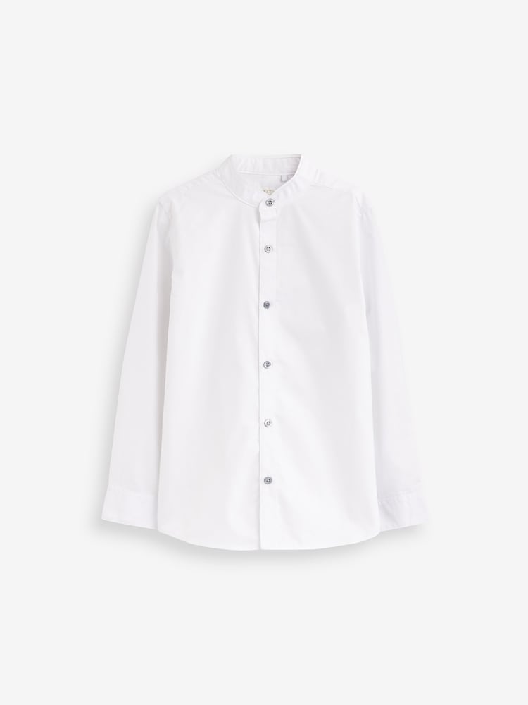 White Easy Care Grandad Collar Shirt (3-16yrs) - Image 1 of 3 White Easy Care Grandad Collar Shirt (3-16yrs) - Image 1 of 3