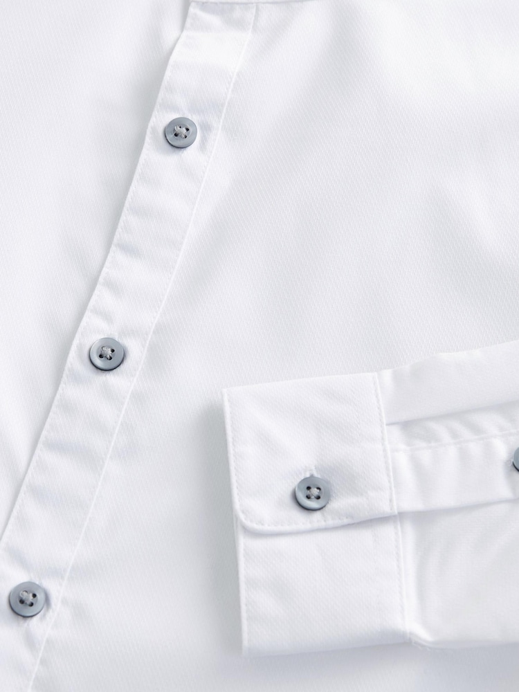 White Easy Care Grandad Collar Shirt (3-16yrs) - Image 3 of 3 White Easy Care Grandad Collar Shirt (3-16yrs) - Image 3 of 3