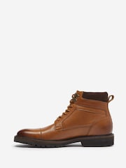 Oliver Sweeney Woodstock Tan Grained Leather Lace up Brown Boots - Image 2 of 3