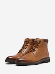 Oliver Sweeney Woodstock Tan Grained Leather Lace up Brown Boots - Image 3 of 3