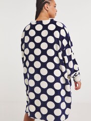 Simply Be Blue Pretty Secrets Spot Value Oversized Dress - Image 2 of 4