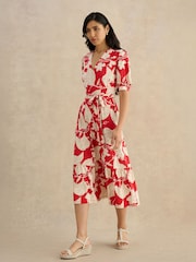 Hobbs Red Petite Martha Dress - Image 1 of 4