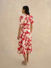 Hobbs Red Petite Martha Dress - Image 2 of 4