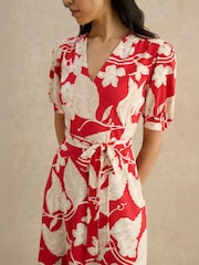 Hobbs Red Petite Martha Dress - Image 3 of 4