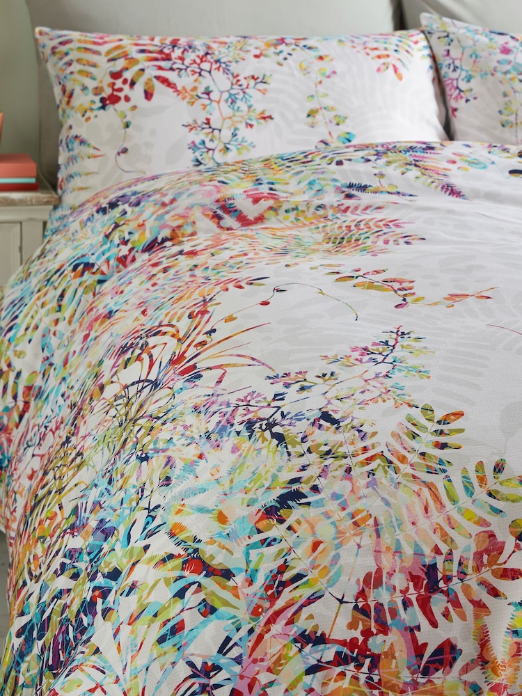 Clarissa Hulse Cream Cascading Kaleidoscope 100% Cotton Duvet Cover and Pillowcase Set - Image 2 of 4