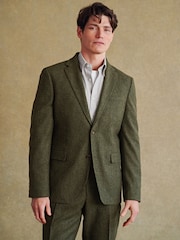Barbour® Green Donegal Slim Fit Suit Jacket - Image 1 of 8