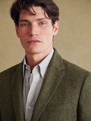 Barbour® Green Donegal Slim Fit Suit Jacket - Image 3 of 8