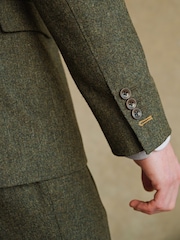 Barbour® Green Donegal Slim Fit Suit Jacket - Image 5 of 8
