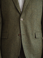 Barbour® Green Donegal Slim Fit Suit Jacket - Image 6 of 8