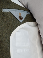 Barbour® Green Donegal Slim Fit Suit Jacket - Image 7 of 8