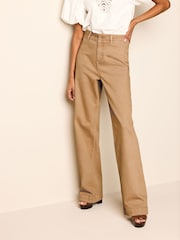 Tan Brown Wide Leg Jeans - Image 2 of 6