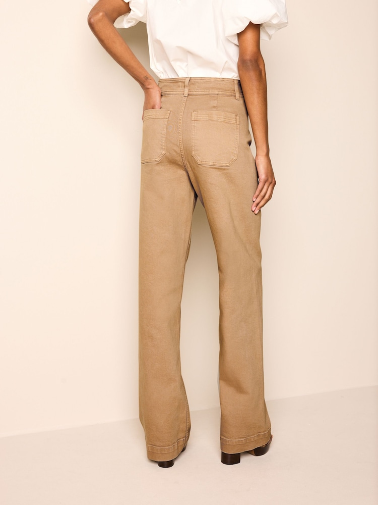 Tan Brown Wide Leg Jeans - Image 3 of 6