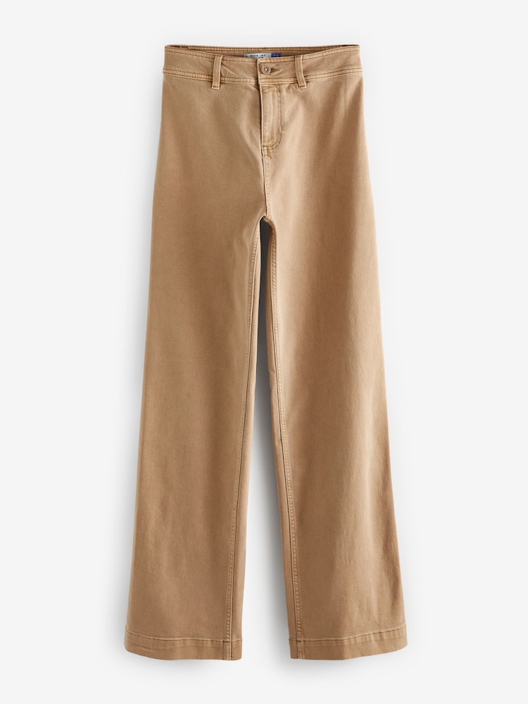 Tan Brown Wide Leg Jeans - Image 5 of 6