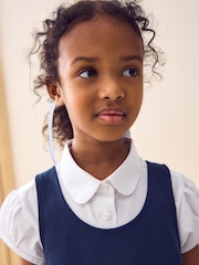 Navy Jersey Stretch Bow School Pinafore (3-14yrs) - Image 4 of 7