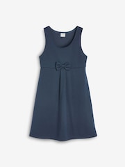 Navy Jersey Stretch Bow School Pinafore (3-14yrs) - Image 5 of 7