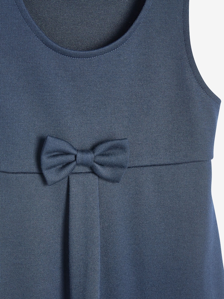Navy Jersey Stretch Bow School Pinafore (3-14yrs) - Image 7 of 7