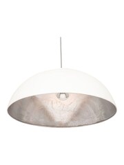 Pacific Matt Cream & Silver Leaf Dome Ceiling Light Pendant - Image 4 of 5
