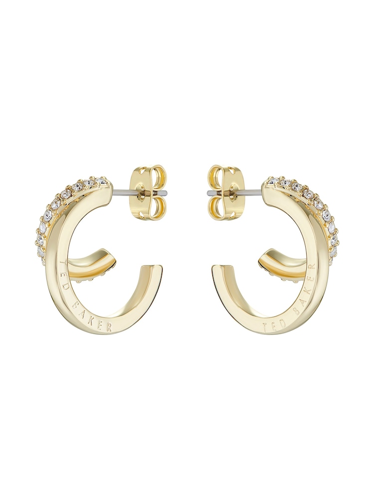 Ted Baker Gold Tone HELIAS: Crystal Multi Hoop Earrings - Image 3 of 4