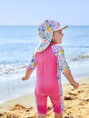 JoJo Maman Bébé Pink Safari UPF 50 Sun Protection Hat - Image 5 of 5