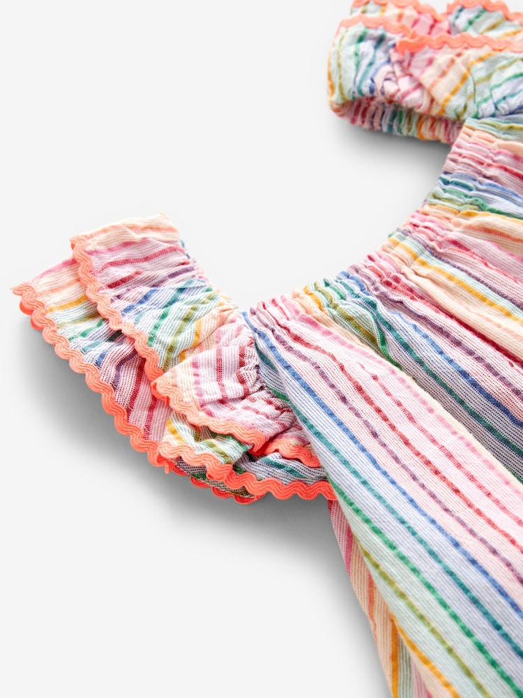 Multi 100% Cotton Rainbow Playsuit (3mths-7yrs) - Image 6 of 6 Multi 100% Cotton Rainbow Playsuit (3mths-7yrs) - Image 6 of 6