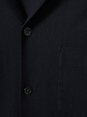 Reiss Navy Nitus Herringbone Cuban Collar Shirt - Image 4 of 4