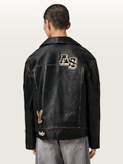 AllSaints Black Hays Biker Jacket - Image 5 of 6