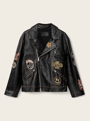 AllSaints Black Hays Biker Jacket - Image 6 of 6