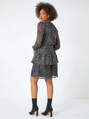 Dusk Metallic Animal Print Plisse Stretch Dress - Image 3 of 5