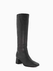 Dune London Black Signature Square Toe Smart High Boots - Image 3 of 6