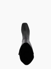 Dune London Black Signature Square Toe Smart High Boots - Image 5 of 6