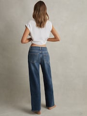 Mittelblau - Reiss Selin Jeans in Straight Fit mit hohem Bund - Bild 3 von 6