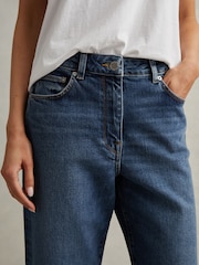 Mittelblau - Reiss Selin Jeans in Straight Fit mit hohem Bund - Bild 4 von 6