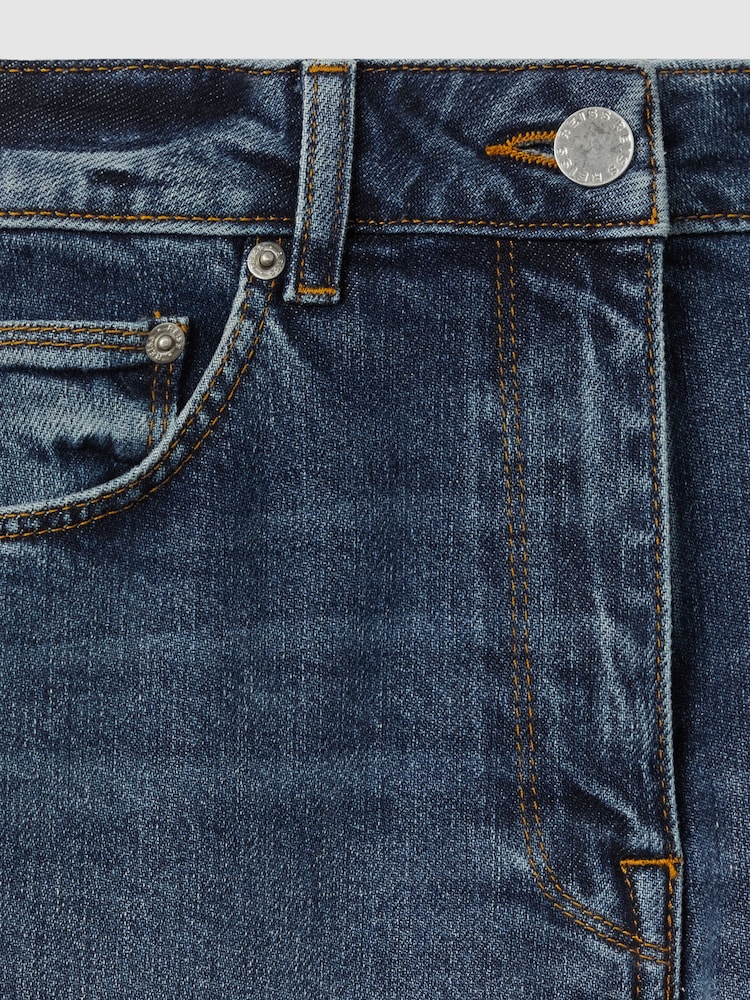 Mittelblau - Reiss Selin Jeans in Straight Fit mit hohem Bund - Bild 6 von 6
