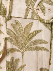 Reiss Neutral Cali Linen Tropical Print Shorts - Image 5 of 5