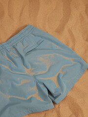Reiss Sea Blue Shore Plain Drawstring Waist Swim Shorts - Image 6 of 7
