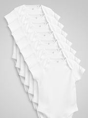 White Essential 7 Pack Baby Short Sleeve Bodysuits - Image 3 of 8