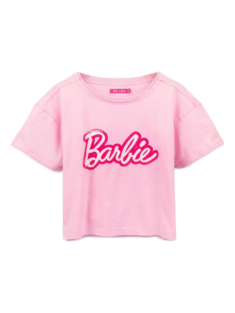 Vanilla Underground Pink Barbie Cropped 100% Cotton T-Shirt - Image 1 of 5