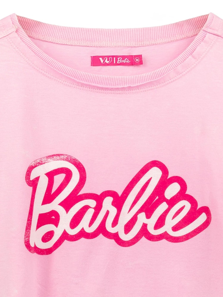 Vanilla Underground Pink Barbie Cropped 100% Cotton T-Shirt - Image 4 of 5