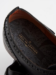 Black Regular Fit Contrast Sole Leather Brogues - Image 6 of 6