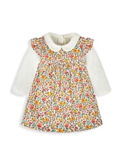 JoJo Maman Bébé Yellow Autumn Floral Girls' 2-Piece Cord Baby Dress & Body Set - Image 1 of 3