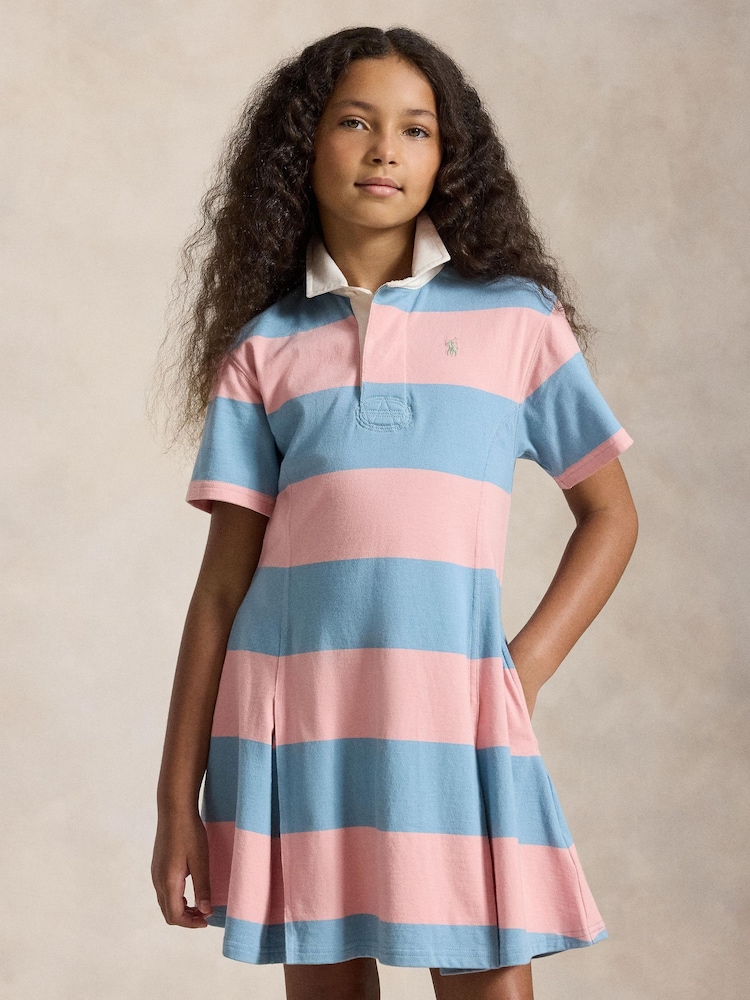 Polo Ralph Lauren Pink Block Stripe Rugby Dress - Image 1 of 5 Polo Ralph Lauren Pink Block Stripe Rugby Dress - Image 1 of 5