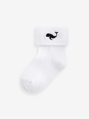 Blue/White 4 Pack Roll Top Baby Socks (0mths-2yrs) - Image 4 of 6