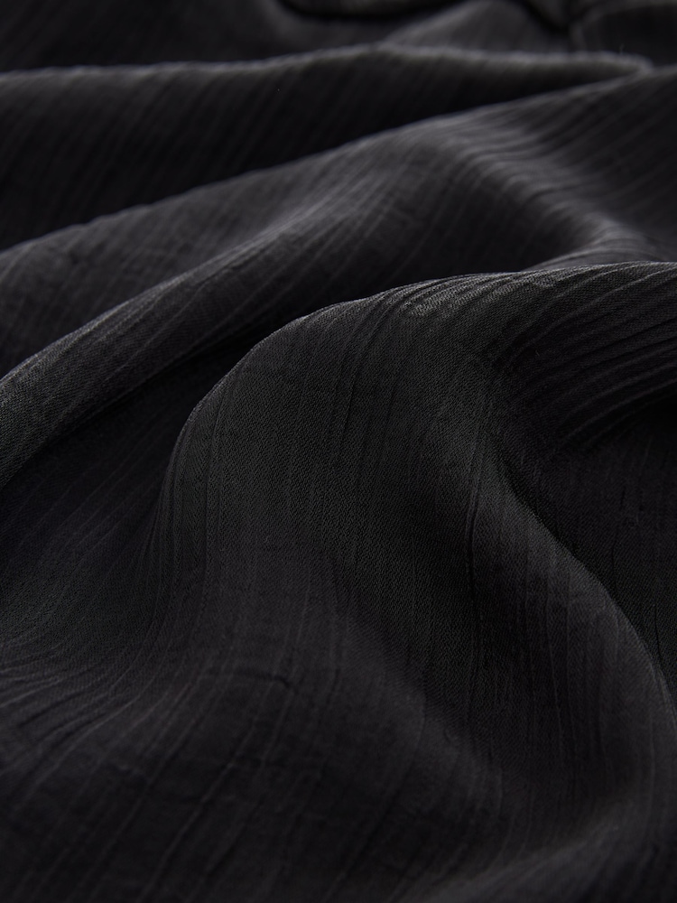 Black Textured Cape Long Sleeve Mini Dress - Image 6 of 6