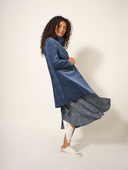 White Stuff Blue Denim Karla Velvet Coat - Image 2 of 7