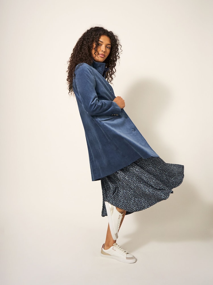 White Stuff Blue Denim Karla Velvet Coat - Image 2 of 7