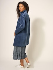 White Stuff Blue Denim Karla Velvet Coat - Image 3 of 7