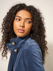 White Stuff Blue Denim Karla Velvet Coat - Image 4 of 7
