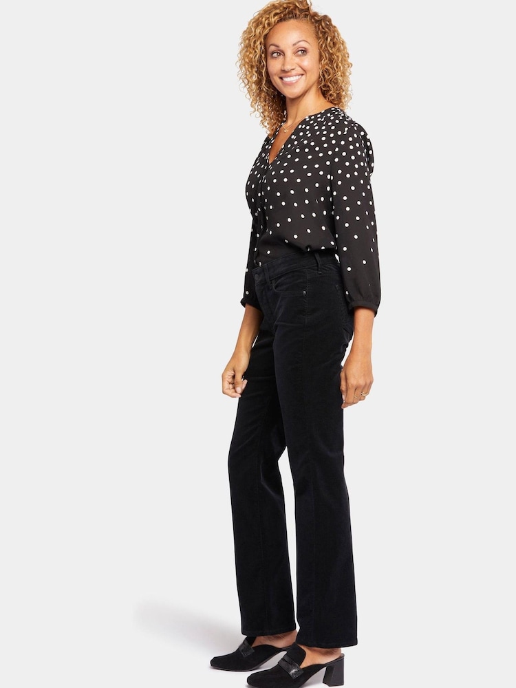 NYDJ Marilyn Straight Leg Fine Cord Black Trousers - Image 1 of 1
