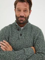 FatFace Green Half Neck Jumper - Image 3 of 5