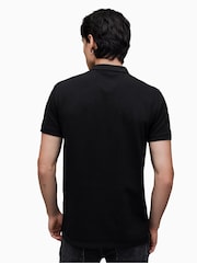 AllSaints Black 100% Cotton Reform Polo Shirt - Image 3 of 5